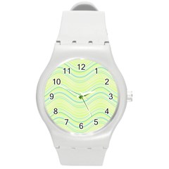 Pattern Round Plastic Sport Watch (m) by Valentinaart