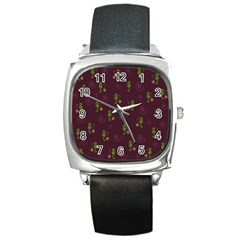 Pattern Square Metal Watch