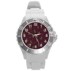 Pattern Round Plastic Sport Watch (L)