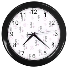 Pattern Wall Clocks (black) by Valentinaart