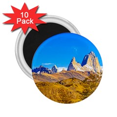 Snowy Andes Mountains, El Chalten, Argentina 2 25  Magnets (10 Pack)  by dflcprints