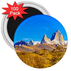 Snowy Andes Mountains, El Chalten, Argentina 3  Magnets (100 Pack) by dflcprints