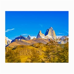 Snowy Andes Mountains, El Chalten, Argentina Small Glasses Cloth (2-side) by dflcprints