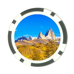 Snowy Andes Mountains, El Chalten, Argentina Poker Chip Card Guard by dflcprints