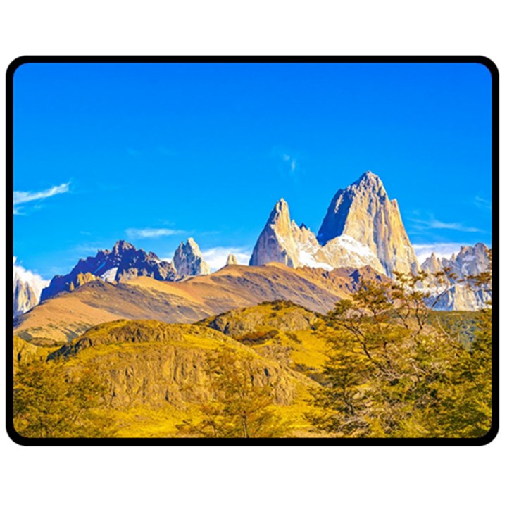 Snowy Andes Mountains, El Chalten, Argentina Fleece Blanket (Medium) 