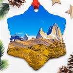 Snowy Andes Mountains, El Chalten, Argentina Ornament (Snowflake) Front