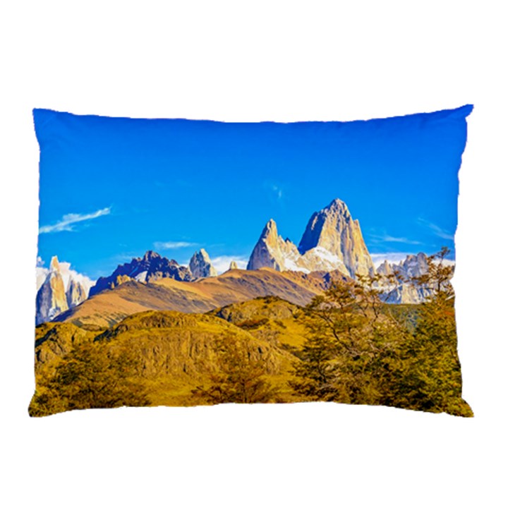 Snowy Andes Mountains, El Chalten, Argentina Pillow Case (Two Sides)