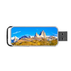 Snowy Andes Mountains, El Chalten, Argentina Portable Usb Flash (one Side) by dflcprints