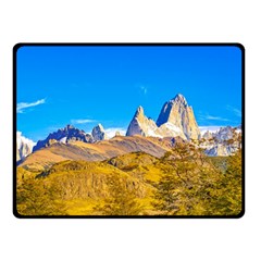 Snowy Andes Mountains, El Chalten, Argentina Double Sided Fleece Blanket (small)  by dflcprints