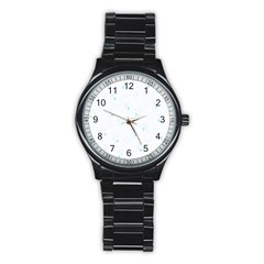 Pattern Stainless Steel Round Watch