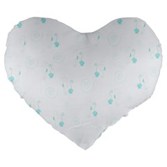 Pattern Large 19  Premium Flano Heart Shape Cushions