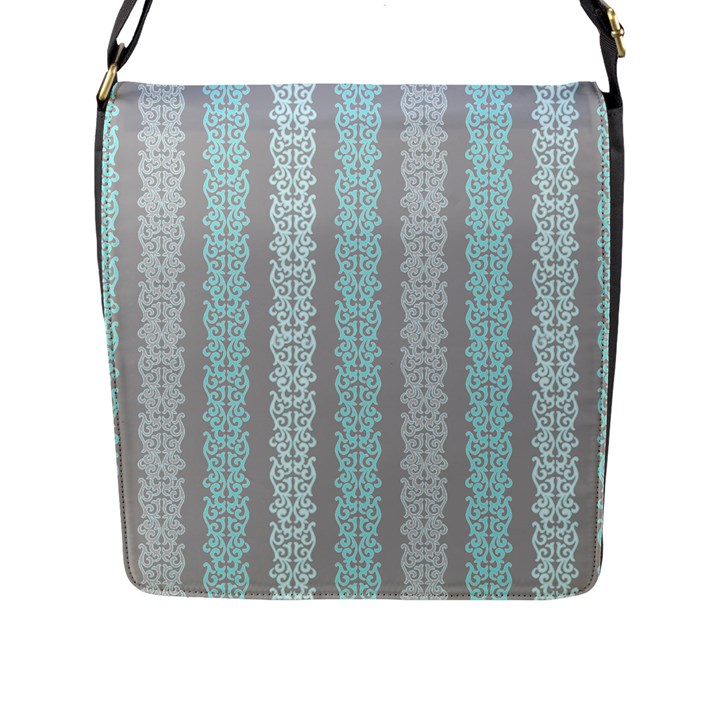 Pattern Flap Messenger Bag (L) 