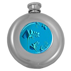 Amazing Floral Fractal A Round Hip Flask (5 Oz) by Fractalworld