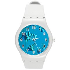 Amazing Floral Fractal A Round Plastic Sport Watch (m) by Fractalworld