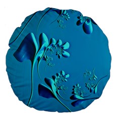 Amazing Floral Fractal A Large 18  Premium Flano Round Cushions by Fractalworld