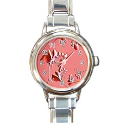 Amazing Floral Fractal B Round Italian Charm Watch