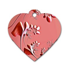 Amazing Floral Fractal B Dog Tag Heart (two Sides) by Fractalworld