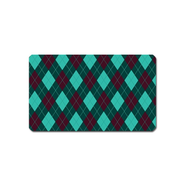 Plaid pattern Magnet (Name Card)