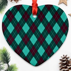 Plaid Pattern Heart Ornament (two Sides) by Valentinaart