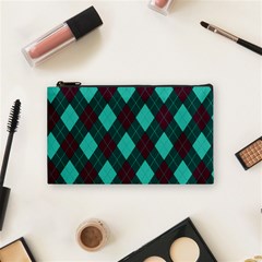 Plaid Pattern Cosmetic Bag (small)  by Valentinaart