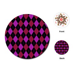 Plaid Pattern Playing Cards (round)  by Valentinaart