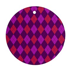 Plaid Pattern Ornament (round) by Valentinaart