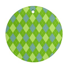 Plaid Pattern Ornament (round) by Valentinaart