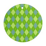 Plaid pattern Ornament (Round) Front