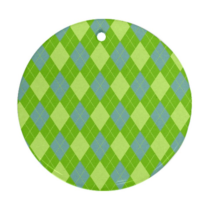 Plaid pattern Ornament (Round)