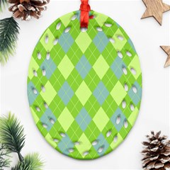 Plaid Pattern Ornament (oval Filigree) by Valentinaart