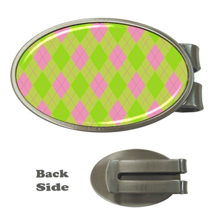 Plaid pattern Money Clips (Oval) 