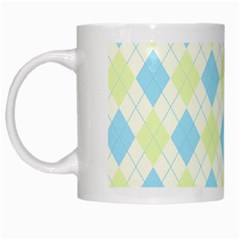 Plaid Pattern White Mugs