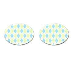 Plaid Pattern Cufflinks (oval)