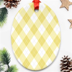 Plaid Pattern Oval Ornament (two Sides) by Valentinaart