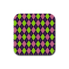 Plaid Pattern Rubber Square Coaster (4 Pack)  by Valentinaart