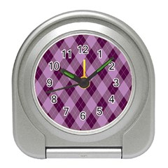 Plaid Pattern Travel Alarm Clocks by Valentinaart