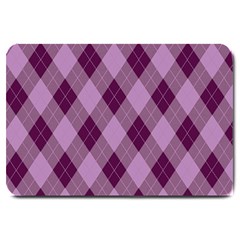 Plaid Pattern Large Doormat  by Valentinaart