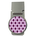 Plaid pattern Money Clips (Round)  Front