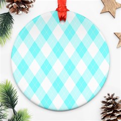 Plaid Pattern Round Ornament (two Sides) by Valentinaart