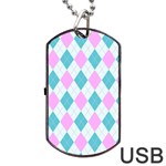 Plaid pattern Dog Tag USB Flash (One Side) Front