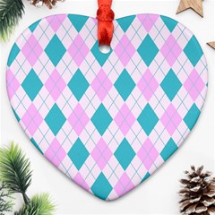 Plaid Pattern Ornament (heart) by Valentinaart