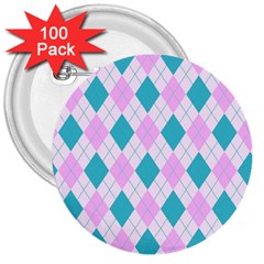 Plaid Pattern 3  Buttons (100 Pack)  by Valentinaart