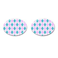 Plaid Pattern Cufflinks (oval) by Valentinaart