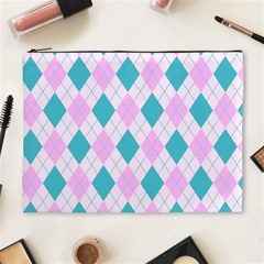 Plaid Pattern Cosmetic Bag (xl) by Valentinaart