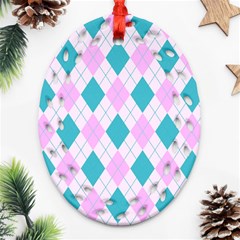 Plaid Pattern Ornament (oval Filigree) by Valentinaart