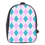 Plaid pattern School Bags (XL)  Front