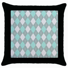 Plaid Pattern Throw Pillow Case (black) by Valentinaart