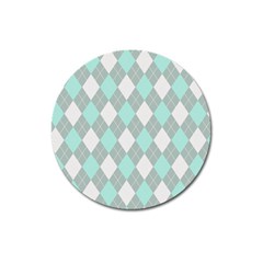 Plaid Pattern Magnet 3  (round) by Valentinaart