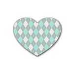 Plaid pattern Rubber Coaster (Heart)  Front