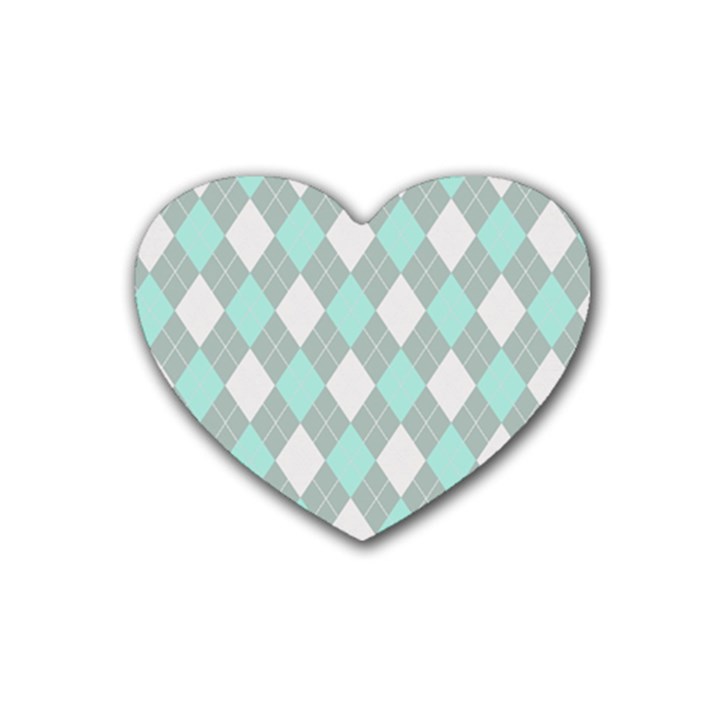 Plaid pattern Rubber Coaster (Heart) 